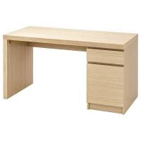 MALM IKEA 203.598.23 Стол письменный 140x65 см дубовый шпон беленый