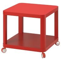 TINGBY Стол приставной на колесиках, красный 50x50 см IKEA