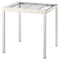GLIVARP Раздвижной стол Прозрачный/Белый 75/115x70 см