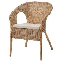 AGEN Кресло с подушкой-сиденьем 193.907.73 ротанг/Норна неокрашенный IKEA