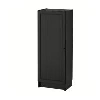 BILLY / OXBERG Стеллаж с дверью, черно-коричневый 40x30x106 см