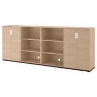 GALANT Книжный шкаф дубовый шпон, беленый 320x120 см