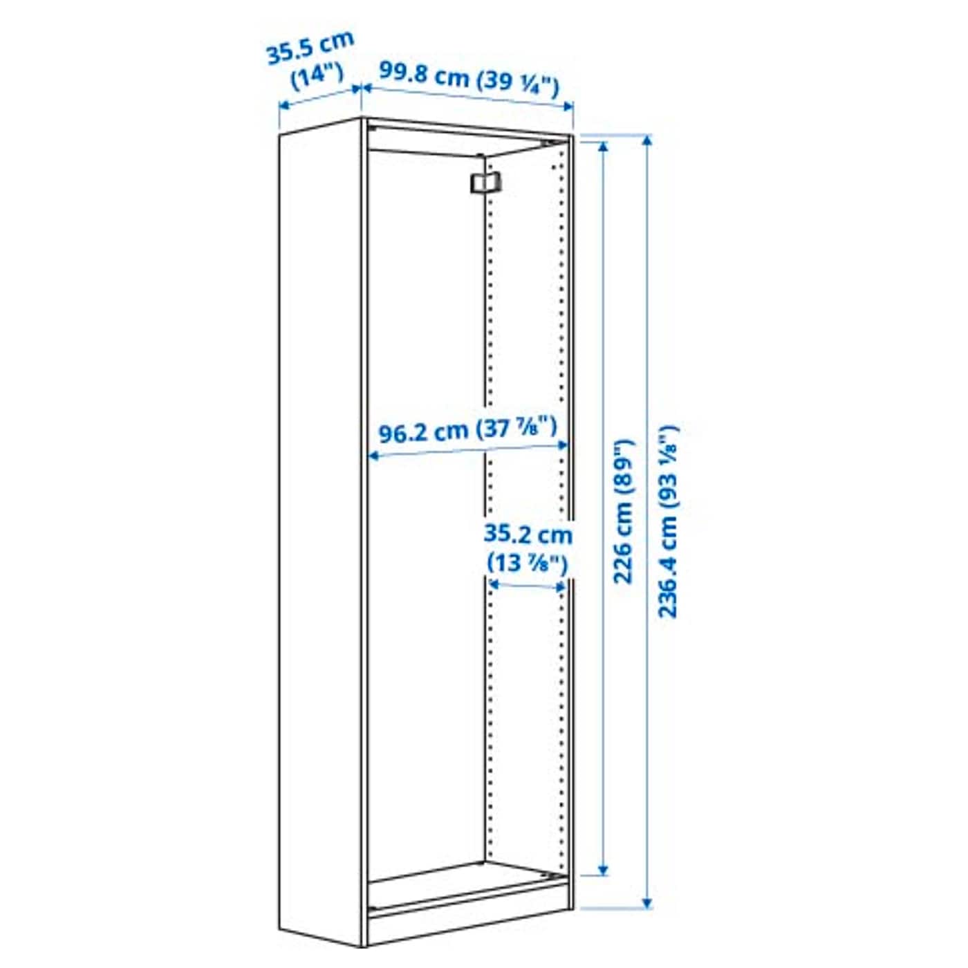 PAX Корпус шкафа, белый
100x35x236 см