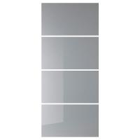BJÖRNÖYA БЬЁРНОЙА 4 панели д/рамы раздвижной дверцы, серый с эффектом тонировки 100x236 см