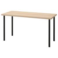 LAGKAPTEN/ADILS Стол 594.172.52 письменный 140x60 см. Беленый дуб/Чёрный IKEA