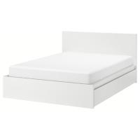 MALM Каркас кровати с 2 ящиками для хранения, белый, 180x200 см