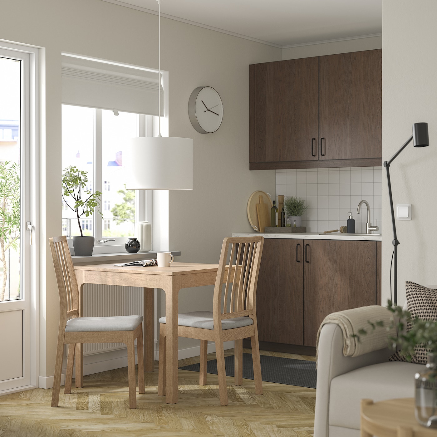 IKEA EKEDALEN　80-120 Ikea EKEDALEN/EKEDALEN Table and 2 Chairs, 80/120 cm, White/Orsta