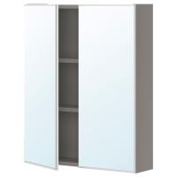 ENHET Зеркальный шкаф с дверцами Серый 60x17x75 см