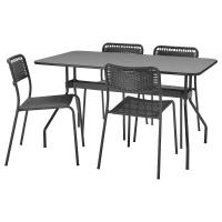 VIHOLMEN Стол + 4 стула Тёмно-серый 