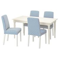INGATORP / BERGMUND Стол и 4 стула, белый/темно-синий Rommele/белый 155/215 см