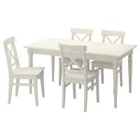 INGATORP/INGOLF Стол и 4 стула Белый 155/215 см IKEA