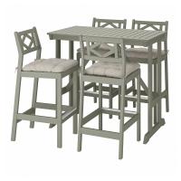 BONDHOLMEN Барный стол + 4 барных стула, серая морилка/Куддарна серый
