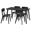 LISABO / LISABO Стол 140x78 см и 4 стула Чёрный IKEA