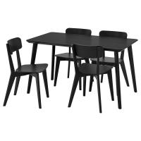 LISABO / LISABO Стол и 4 стула Чёрный 140 x 78 см
