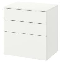 SMÅSTAD/PLATSA Комод с 3 ящиками белый/белый 60x42x63 см IKEA