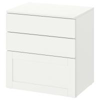 SMÅSTAD/PLATSA Комод с 3 ящиками белый/белая рама 60x42x63 см IKEA