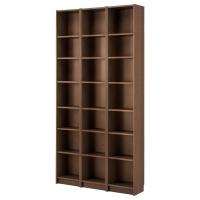 BILLY Книжный шкаф шпон ясеня коричневый 120x28x237 см