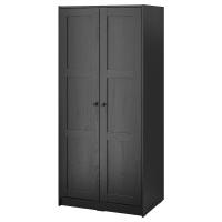 РАККЕСТАД Гардероб/2 двери черно-коричневый 79x176 cm