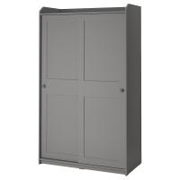 HAUGA Шкаф с раздвижными дверцами 604.072.71 Серый 118x55x199 см. IKEA