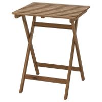 ASKHOLMEN Складной садовый стол Светло-коричневая морилка 60x62 см IKEA 602.400.35