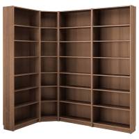 BILLY Книжный шкаф коричневый 215 / 135x28x237 см ясеневый шпон