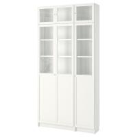 BILLY / OXBERG Книжный шкаф белый / стекло 120x30x237 см