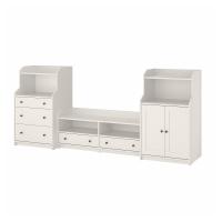 HAUGA Комбинация ТВ/книжный шкаф Белый 277x46x116 см. IKEA