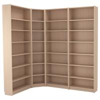 BILLY Книжный шкаф угловой Дубовый шпон беленый 215/135x28x237 см
