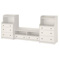 HAUGA Комбинация ТВ/книжный шкаф Белый 277x46x116 см IKEA