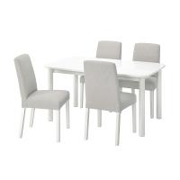 STRANDTORP / BERGMUND Стол и 4 стула, белый/Орста светло-серый 150/205/260 см