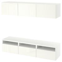 BESTÅ Тумба под ТВ Белый/Сельсвикен глянцевый/белый 180x42x185 см