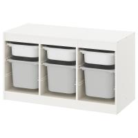 TROFAST Стеллаж с ящиками Белый/Серый 99x44x56 см IKEA