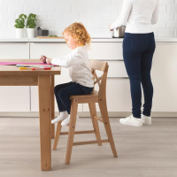 INGOLF Стул детский высокий 603.538.38 натуральный морилка патина IKEA