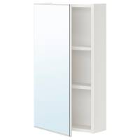 ENHET Зеркальный шкаф с дверцами, белый 40x17x75 см