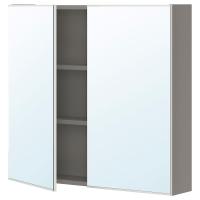 ENHET Зеркальный шкаф с дверцами Серый 80x17x75 см