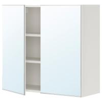 ENHET Зеркальный шкаф с дверцами Белый 80x32x75 см