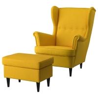 STRANDMON Кресло/подставка для ног Скифтебо желтый