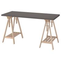 LAGKAPTEN/MITTBACK Письменный стол 140x60 см. 794.171.09 Тёмно-серый/Береза IKEA