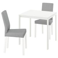 MELLTORP / KÄTTIL Стол и 2 стула Белый/Книса светло-серый