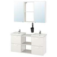 ENHET / TVÄLLEN Мебель для ванной комнаты, набор из 22 предметов, белый / смеситель Pilkån