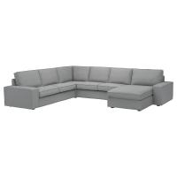 KIVIK Угловой диван 5 с козеткой, Tibbleby беж/серый
