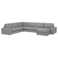 KIVIK 6-местный угловой диван с козеткой, Тибблби бежевый/серый