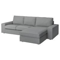 KIVIK 3-местный диван с козеткой, Тибблби бежевый/серый