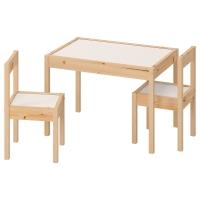 LATT Детский стол и 2 стула белый/сосна IKEA