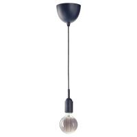 GRÅVACKA / MOLNART Подвесной светильник с лампочкой темно-синий/серый прозрачное стекло IKEA 894.844.62