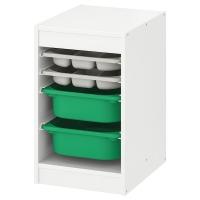 TROFAST Комбинация д/хранения+контейнеры бело-серый/зеленый 34x44x56 см IKEA