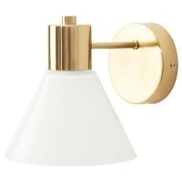 FLUGBO Настенный светильник, стационарный, латунь/стекло E27, светодиодная лампа 470 люмен IKEA
