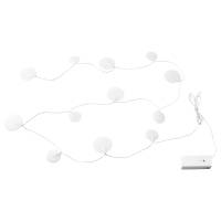 AKTERPORT Светодиодная гирлянда 12 лампочек на батарейках / Белая галька IKEA 805.048.36