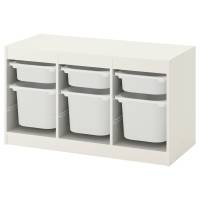 TROFAST Комбинация д/хранения+контейнеры белый/белый 99x44x56 см IKEA