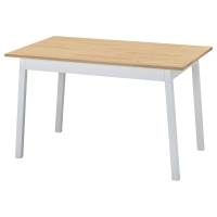 PINNTORP Стол обеденный светло-коричневая морилка/белая морилка 125x75 см. IKEA